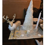 Faux Fur Fluffy Crafts Fabric 23.6x59 inch White, Long Pile Shaggy Fur Fabric for Costume, Halloween Decoration, Home Sewing, Craft Arts Supply, Upholstery, Christmas Plush Furry Material