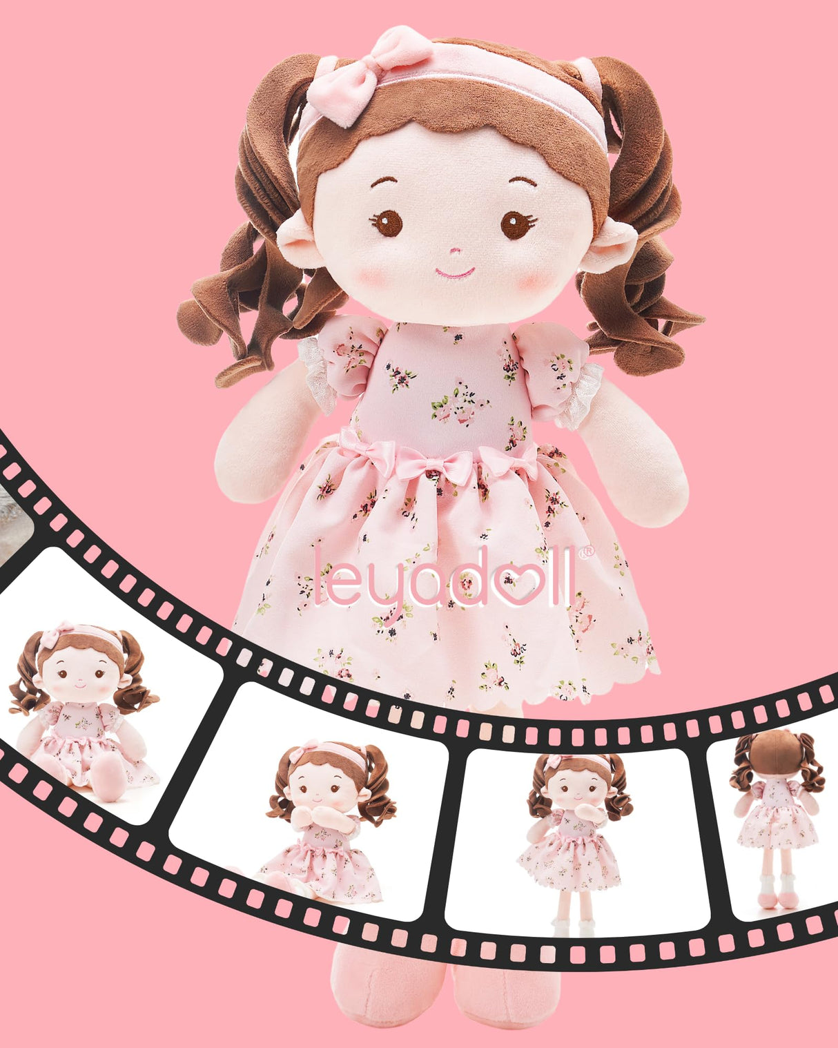 LeyaDoll Personalized Soft Baby Doll Toys for Girls (16''), My First Christmas Dolls, Leya Doll Baby Rag Doll Plush Toys for Toddler Kids Infants -Christmas Special - Princess Breeze