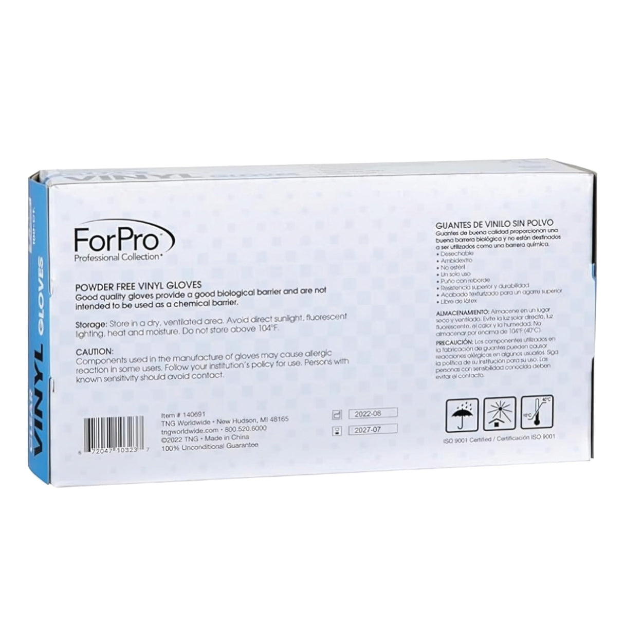 ForPro Disposable Vinyl Gloves, Clear, Industrial Grade, Powder-Free, Latex-Free, Non-Sterile, Food Safe, 2.75 Mil. Palm, 3.9 Mil. Fingers, Large, 100-Count (Pack of 10)