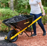 True Temper Wheelbarrow with Pneumatic Tire and Steel Handles, 6 Cu. Ft
