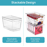 Vtopmart 6 Pack Clear Stackable Storage Bins with Lids and Handles, Large