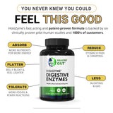 Healthy Gut HoloZyme Max Strength Digestive Enzymes | Prevents Bloating, Gas, & Indigestion w/Protease, Amylase, Lipase, Lactase, and More | 90 Servings