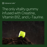 VYBRANCE LABS Creatine Monohydrate Gummies for Women & Men - 5g Creatine with Taurine & B12 for Energy, Muscle & Focus | Vegan, Sugar Free, Gluten-Free | Creatine Monohydrate | 120 ct Green Apple