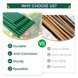 PROWORX 48 Inch 4 Ft Plant Support Garden Stakes 25 PCS, Sturdy Steel Plastic Coated Sticks for Outdoor Growing Climbing, Tomato, Trees, Cucumber, Beans