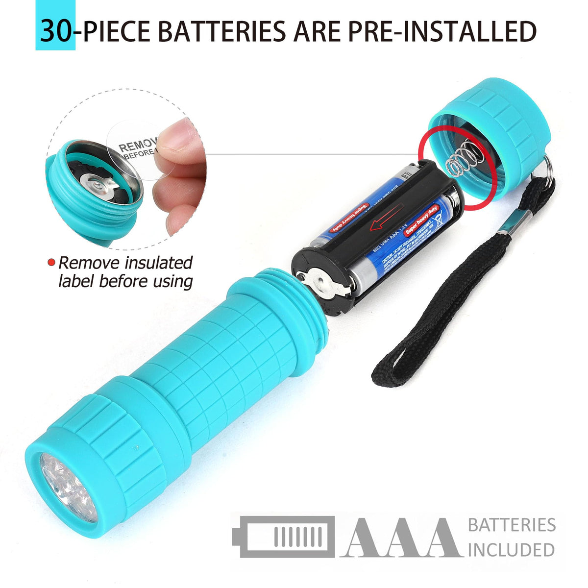 FASTPRO 10-Pack 9-LED Mini Flashlight Set with AAA Batteries Included