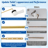 Hibbent Universal Front Mount Metal Toilet Handle Replacement Kit, Brass Toilet Tank Flush Lever with Stainless Steel Adjustable Flapper Chains for Most Toilets, White