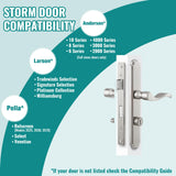 Maxxgeek Flat Slot Storm Door Mortise Lock Body Fits for Older Storm Doors, 2-1/2" Handle PZ, Handle Not Included (Brushed Nickel)