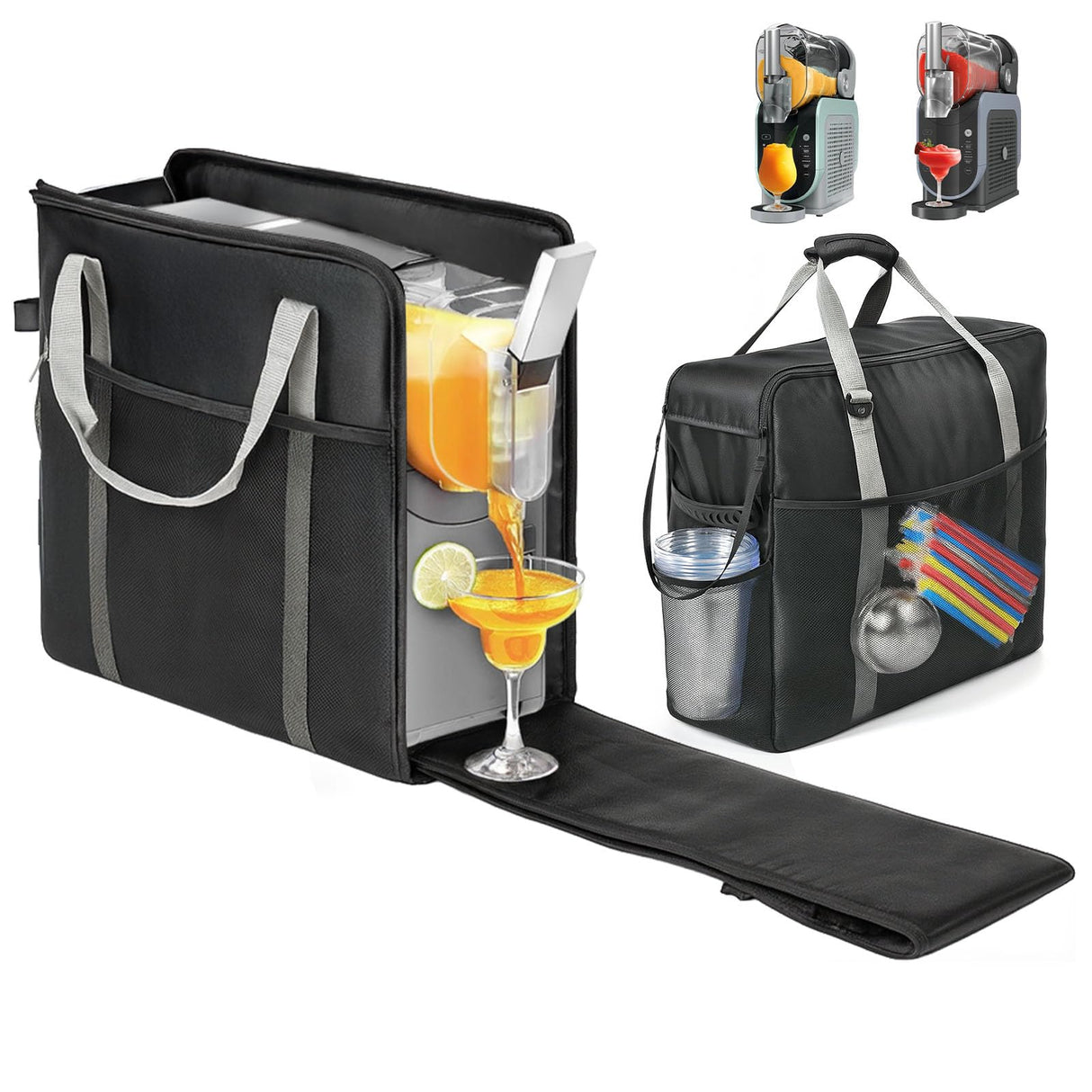 BS-VOG Carrying Bag for Ninja Slushie Machine FS301 & FS300, Portable Travel Tote Storage Bag with Front-Opening Design for Frozen Drink Maker, Thick Padded Protector for Machine Accessories