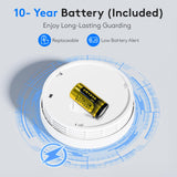 3-Pack Smoke Detector Carbon Monoxide Detector Combo 10 Year Battery, Test/Silence Button, Smoke Alarm and CO Detector for Any Room, Simple Setup