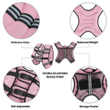 APEXUP Weighted Vest with 5lbs/10lbs/15lbs/20lbs/25lbs/30lbs Weights and Reflective Stripe, Weight Vest Men Women for Workout, Strength Training, Running (Pastel Pink, 20lbs)