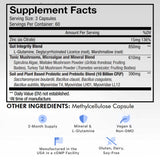 Codeage Gut Health Supplements Vegan Formula - L Glutamine, Zinc, Turkey Tail Mushroom Powder, Tonic Mushroom, Maitake, Micro Algae, Mineral, Licorice Root DGL - Probiotics, Prebiotics - 180 Capsules