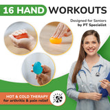 Squeeze Balls for Hand Therapy - Set of 4-Hand Exercise Balls for Arthritis & Carpal Tunnel - Strengthens Wrist & Fingers - Premium Stress Ball for Adults Therapy with a Complete Guide Book