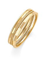 PAVOI 14K Gold Plated Four Pieces Dainty Rings Set for Women, Yellow Gold