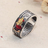 HETICA Feng Shui Pixiu Mantra Amulet Lucky Adjustable Ring