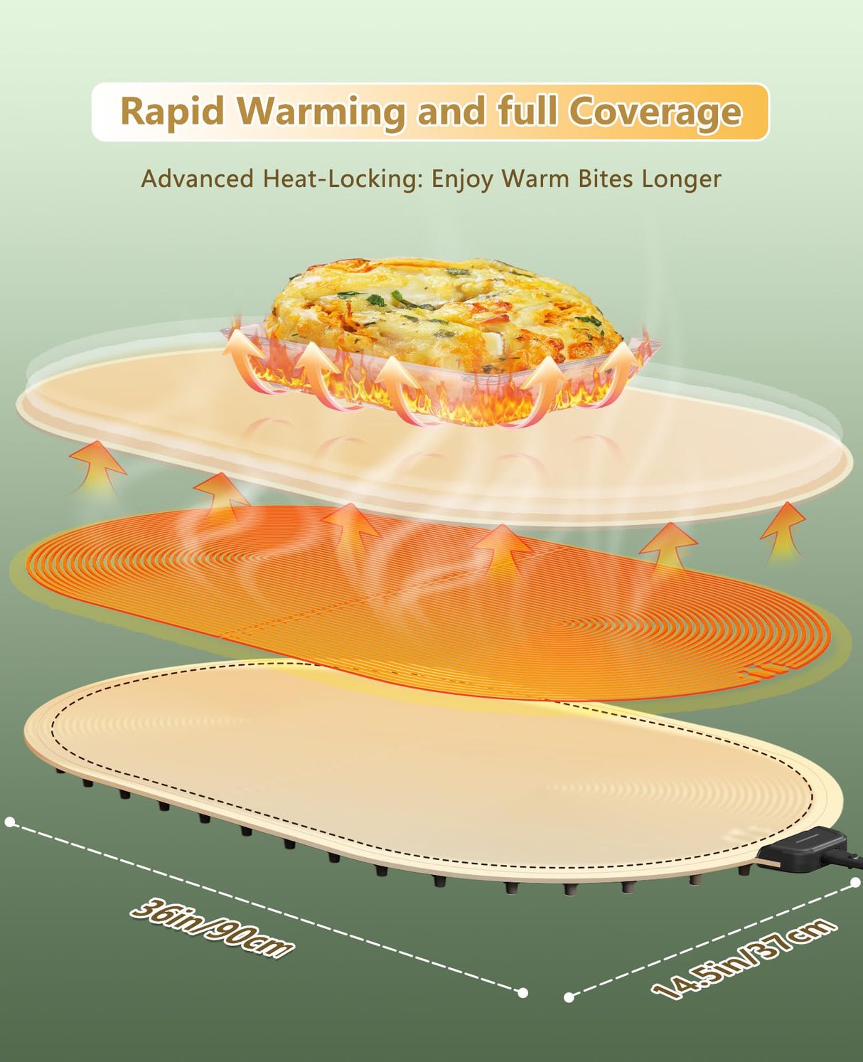 Food Warming Mats for Countertop Extra Large(XXL 36"x15"),Electric Heating Pad for Food,Roll Up Silicone Warmer Mat for Party,Christmas House Warming Gifts for Home Daily Use(Beige)