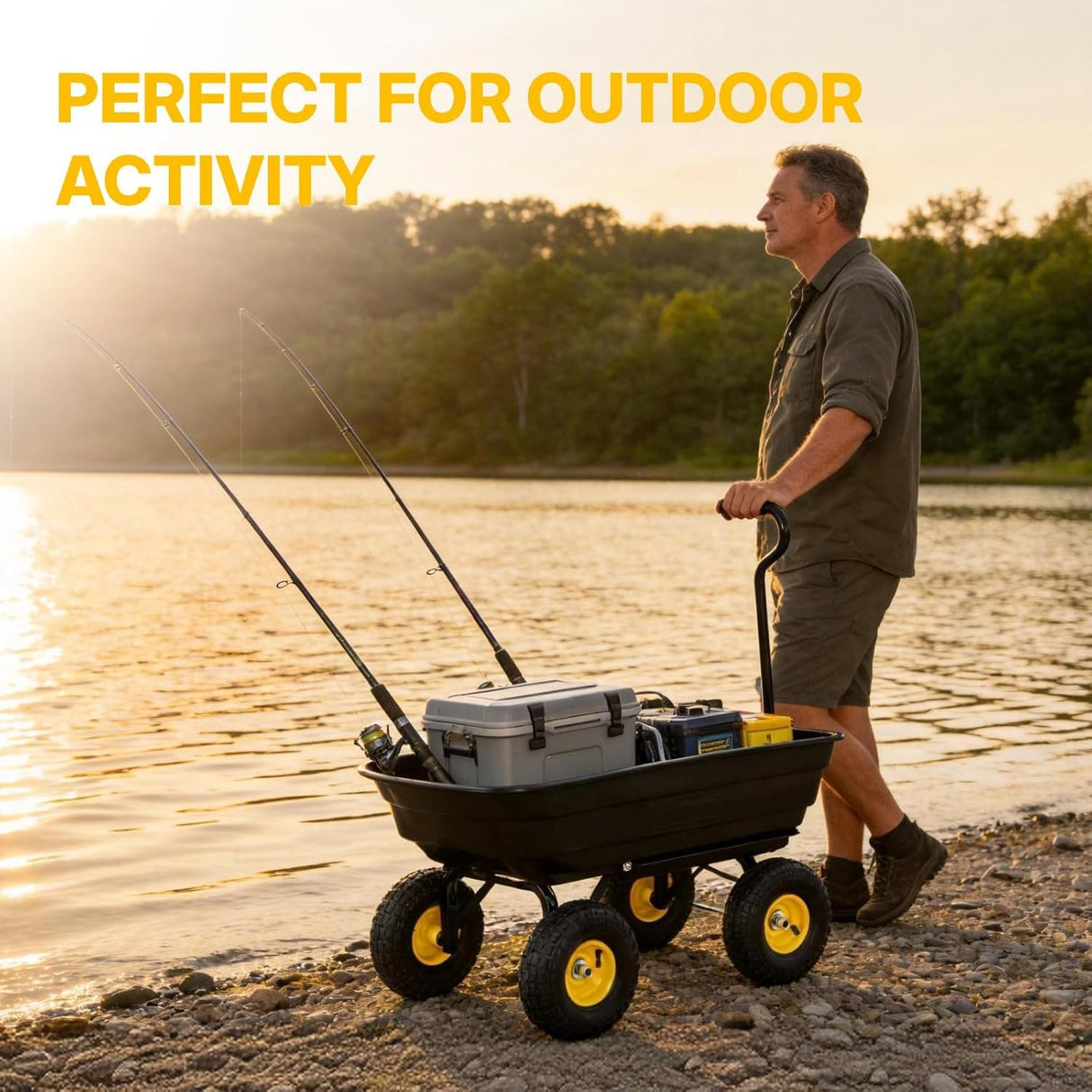 NORTHSKY Garden Dump Cart - 600lbs Load Capacity (Glossy Black)