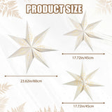 Paper Star Lanterns with Lights, Christmas Hanging Decor Indoor, 3-Pack