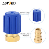 Aupoko A/C Retrofit Valve with Dust Cap, R12 R22 to R134A Fast Quick Conversion, 1/4" to 8v1 Thread, with R134A Quick Coupler Interface and Core Valve