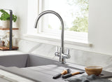 Bristan Echo Easy Fit Kitchen Sink Lever Handles Tall Swivel Spout Mixer Tap Faucet Chrome Plated (EC SNK EF C)