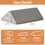 BIEEZZK Knee Wedge Pillow for Pain Relief - Memory Foam Leg Elevation Pillow for Post-Surgery Recovery, Sciatica, Hip & Back Support - Knee Wedge for Sleeping, Ankle & Joint Care, Grey