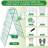 Heavy Duty Metal 50"x17" Cucumber Trellis for Raised Bed, A Frame Garden Trellis for Climbing Plants Outdoor, Plant Trellis Support for Tomato Bean Pea Grape Adjustable Vegetable Garden Trellis