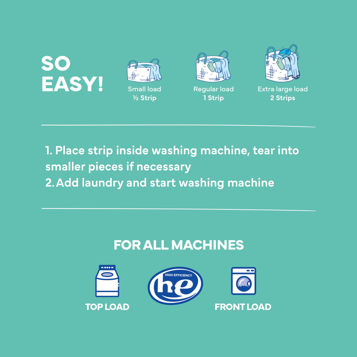 Tru Earth Compact Dry Laundry Detergent - Up to 128 Loads (64 Sheets) - Paraben-Free - Original Eco-Strip Liquidless Detergent, Travel | Packaging May Vary