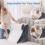 Ahpmeoa 5Pcs Orthopedic Bed Wedge Pillow Set for After Surgery, Adjustable Wedge Pillow for Acid Reflux Relief, Bed Wedge Pillow Post Surgery, Memory Foam Wedge Pillows for Sleeping, White/Grey