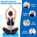 Geiserailie 2 Pcs Egg Foam Pad Egg Chair Cushion to Relieve Back Foam Seat Cushion Chair Accessories Pad for Office Recliner Wheelchair Home Car (Blue)