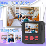 ESOXOFFORE Kids Camera Instant Print, Christmas Birthday Gifts for Kids Age 3-12, Selfie Digital Camera with 1080P Videos,Toddler Portable Travel Cameras Toy for 4 5 6 7 8 9 Year Old Boys Black