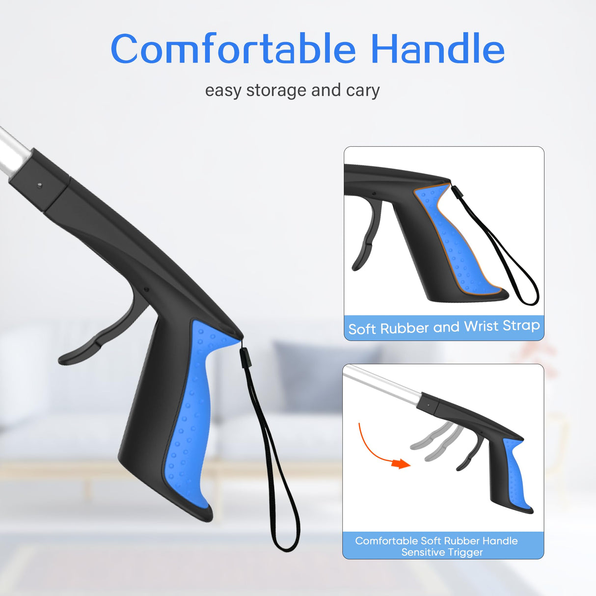 2-Pack Non-Folding Heavy Duty Grabber Pro | 32" Extra-Long Lightweight (0.65lbs) Magnetic Reacher Tool with 360° Claw, Anti-Slip Grip for Garage/Seniors/Contractors‌