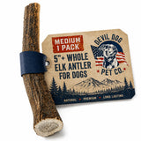 Devil Dog Pet Co Whole Elk Antlers for Dogs, Medium, Aggressive Chewers