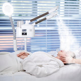 BBBuy Professional 3 in 1 Facial Steamer Deep Cleaning Ozone Facial Steamer with 5X Magnifying Light & Rolling Wheels Hot/Cold Mist Function for Salon Spa Home Beauty Equipment, White