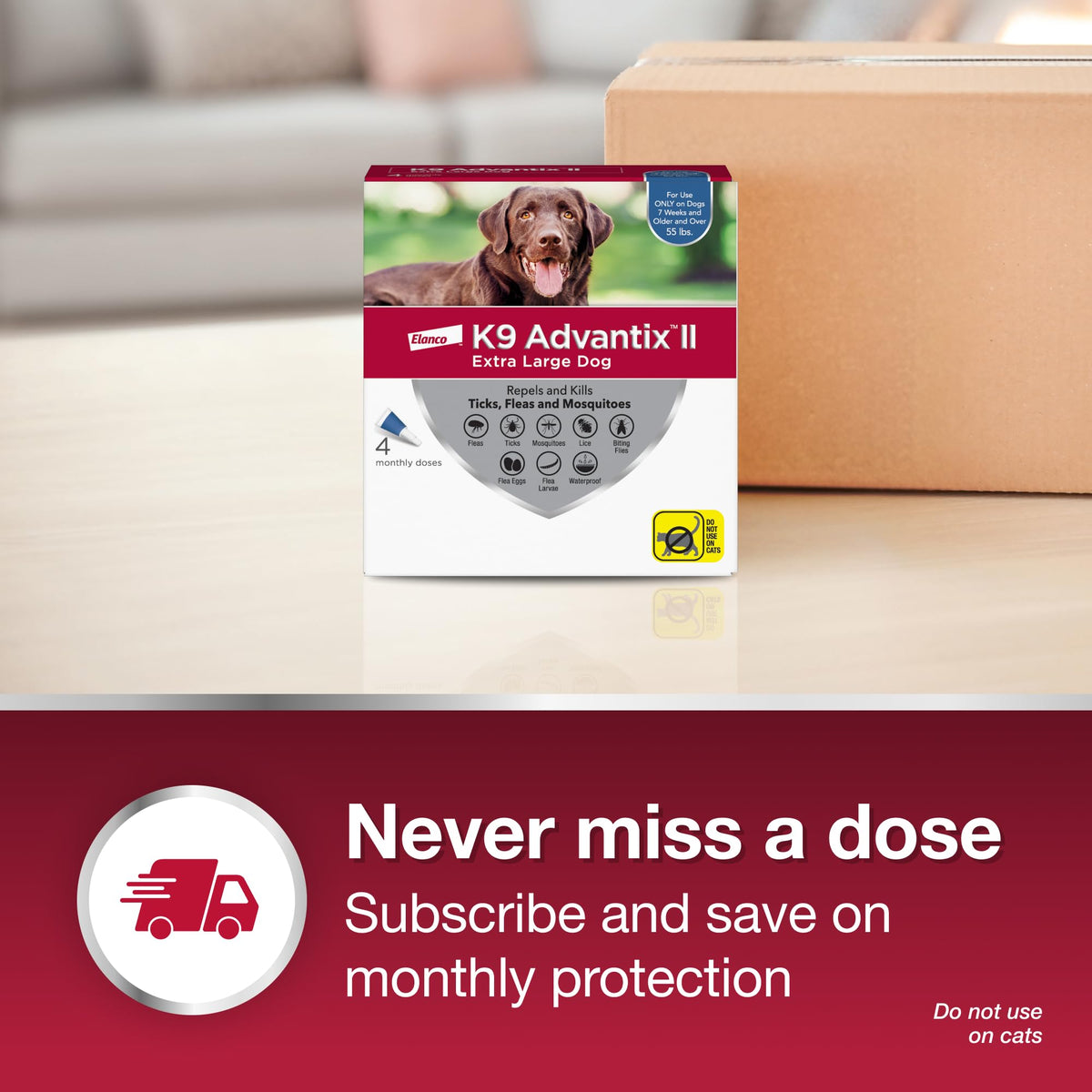 K9 Advantix II XL Dog Vet-Recommended Flea, Tick & Mosquito Treatment & Prevention | Dogs Over 55 lbs. | 2-Mo Supply