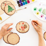 70 PCS 3-4 Inch Natural Wood Slices, Unfinished Pine Wood Circles with Barks for Coasters, DIY Crafts, Christmas Rustic Wedding Ornaments and Centerpieces,by GNIEMCKIN.