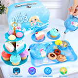 INNOCHEER Tea Party Set for Little Girls Toys, Toys for Kids, Tea Sets for Toddlers 3-5, Pretend Play Kitchen Toy, Birthday Christmas Princess Gifts Toys for 3 4 5 6 7 + Year Old Girls