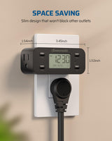 DEWENWILS Indoor 24 Hour Programmable Digital Timer Outlet, 1 Outlet,2 Pack