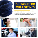 Neck Stretcher, Cervical Traction Device, Neck Traction Device, Cervical Neck Traction Device for Neck Pain Relief, Adjustable Inflatable Neck Brace, Neck Decompression Home Use (Blue)