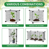 DYAUS 4 Packs Plant Protectors from Animals, Plant Cages for Outdoor Plants, 20Pcs 12"x12" Metal Plant Covers from Animals, Heavy Duty Chicken Wire Cloche, Garden Cloches to Keep Animals Out