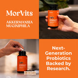 Akkermansia Probiotic | GLP-1 Supplement for Gut Health, Akkermansia Muciniphila, 2 Billion CFU Live Strain for Men & Women (60 Capsules, 1-Pack) - Inulin Prebiotic Fiber, Increases GLP1 Production