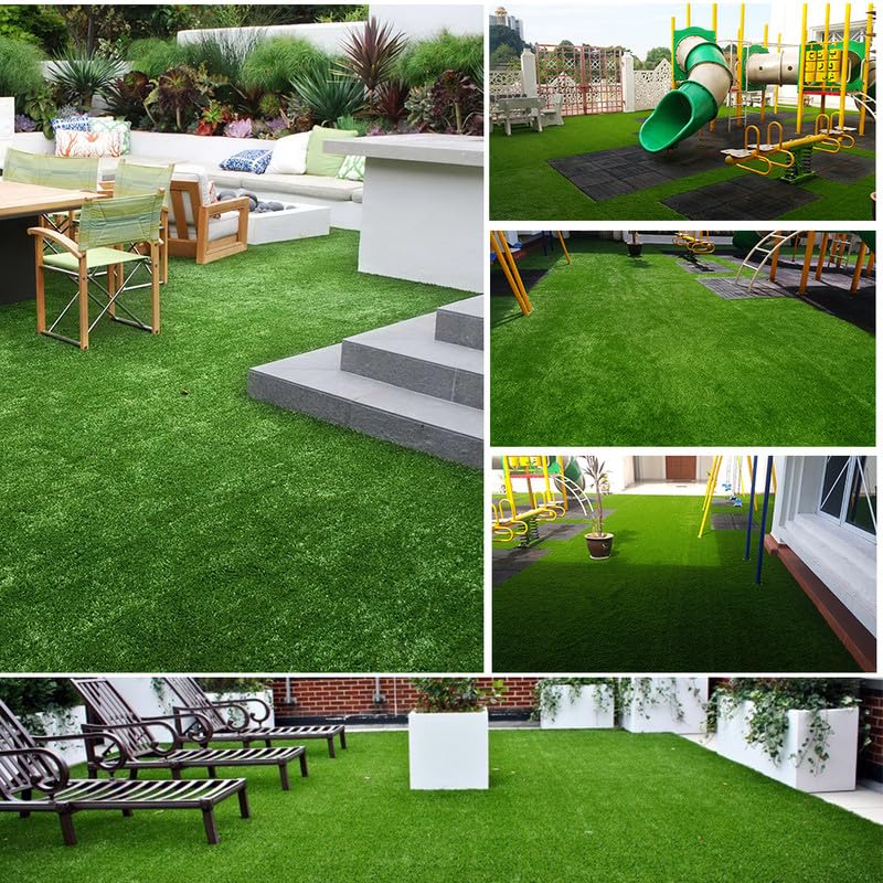 NINXANG Artificial Grass Turf Lawn Outdoor Indoor 4FTx6FT Fake Grass Carpet for Pets 0.4 Inch Realistic Faux Grass Rug with Drain Holes for Garden Lawn Landscape Balcony Party Wedding Christmas Rug