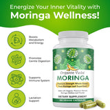 Organic Veda Moringa Leaf Powder Capsules, 1000mg, 360 Count - True Green Native Organic Moringa Oleifera, Premium Strength Nutrient Dense 100% Pure Leaves - Energy, Sleep & Immunity Support - Vegan