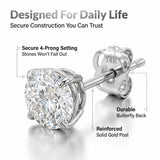 14k Gold Solitaire Round Cubic Zirconia Earrings Studs for Women & Men | Anti Tarnishing CZ Stud Earrings with 14k Gold Butterfly Pushbacks | 5MM, 8MM Post Length by MAX + STONE
