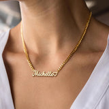 KUKULIKI Custom Name Necklace Personalized Heart Symbol, 18K Gold Plated Handmade Personalized Necklaces for Women, Customized Jewelry Birthday Gifts