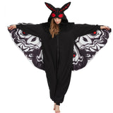 MORNINGFLY Mothman Onesie Pajamas Mothman Costume Adult Halloween Onesie Christmas Cosplay Unisex Party Costume