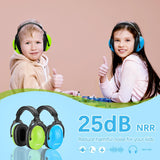 ZOHAN Kids Ear Protection 2 Pack, 25dB NRR Noise Cancelling Headphones for Kids, with Pillowy Pads, for Monster Truck, School, Autism, Sensory, Fireworks, Concerts, Events (Blue+Green)