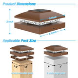 VOLISUN 4x4 Solar Post Cap Light 16pack,Solar Fence - Post Lights Brown Outdoor Waterproof for Wooden/Vinyl Post, with Warm White for Deck