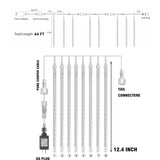 Dazzle Bright 864 LED Christmas Light, Meteor Shower Rain Lights 11.8 Inch 24 Tubes, Waterproof Plug in Falling Rain Lights Decorations for Xmas Tree Yard Party (Warm White)