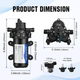 ECO-WORTHY 33-Series Industrial Water Pressure Pump 110V AC 4.0GPM 50PSI RV Fresh Water Diaphragm Pump include Garden Hose Adapters for Irrigation Marine Boat Sprinkler Faucet