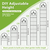 LATIHUUM 2 Pack 57.8" H x13 W Garden Trellis for Climbing Plants Outdoor, Rustproof Arched Metal Rose Trellis for Outdoor Indoor Roses Clematis Potted Climbing Plants Vines Flowers Decorative, Black