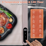 FYY Warming Mat for Food with Heat Resistant Pad, Prevent Countertop Cracks, Keep Meal Warm, Rapid and Full Surface Heating, 6 Temp Settings, 6H Timer, Upgraded Rollable Portable Food Warmer Mat Pink
